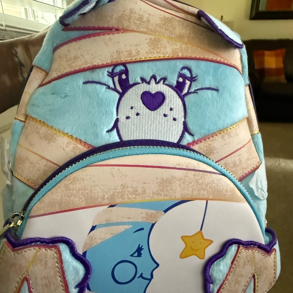 Brand New plush Monster Care Bear Loungefly bag